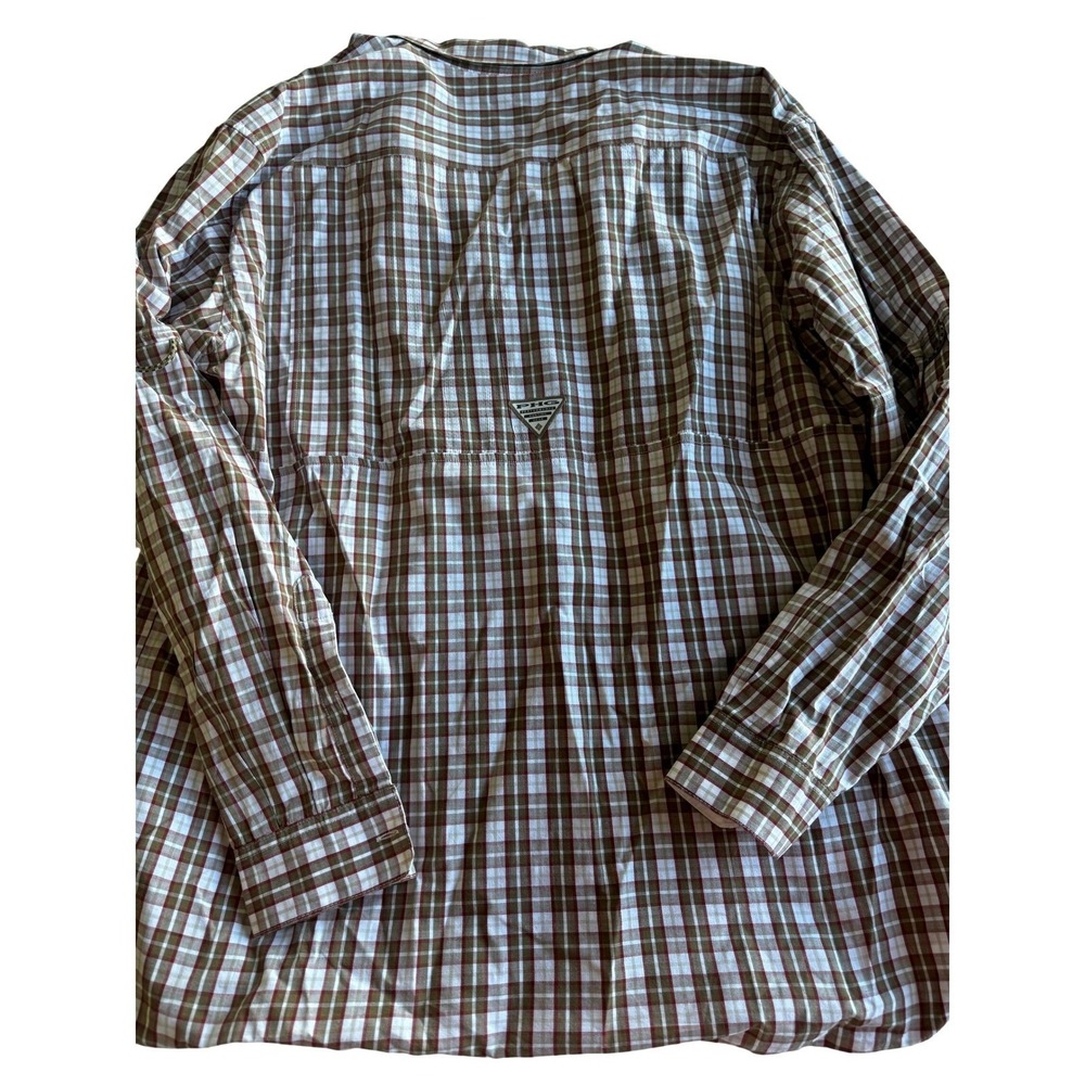 Columbia PHG Fishing Shirt Mens XXL Plaid Long Sleeve Vented Mesh Outdoor Hiking - Picture 8 of 8